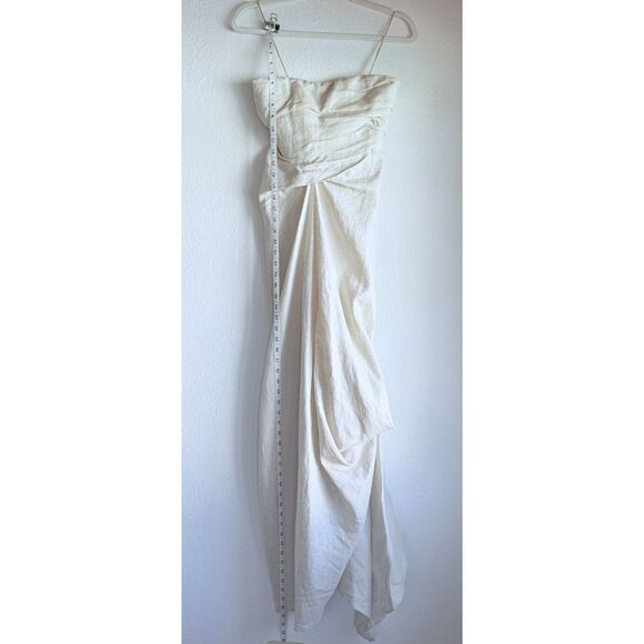 NWT STAUD Caravaggio Draped 100% Linen Maxi Dress in Natural Size 0 - Picture 12 of 15